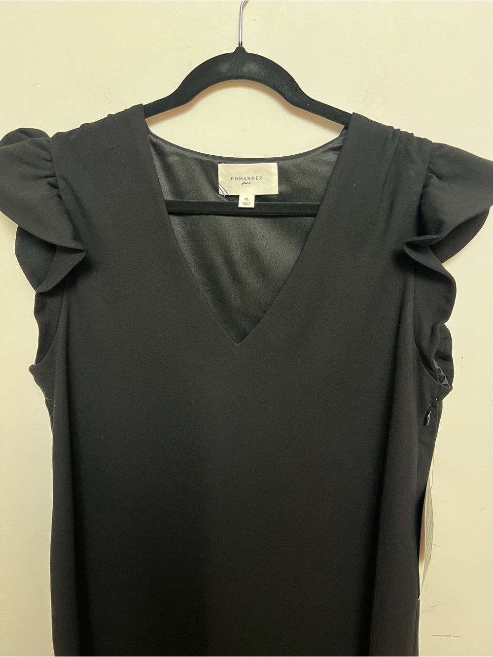 Pomander Place Tuckernuck Miko Dress Black Flutter Sleeve XL - Picture 7 of 15